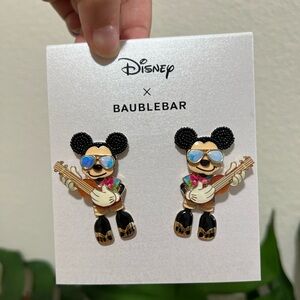DISNEY X BAUBLEBAR Mickey Mouse Hawaiian Ukelele Multi Color Earrings